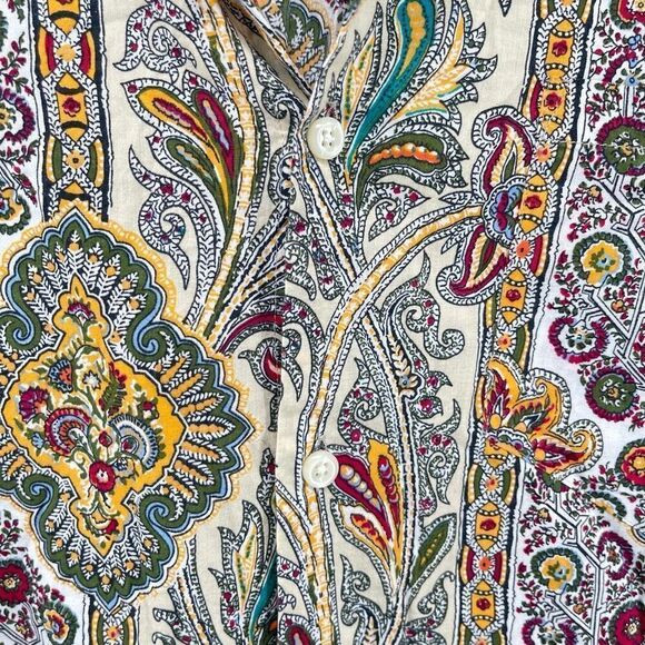 Express Precision Fit Men’s Multicolor Paisley Collared Button Front Shirt Large - Picture 4 of 12